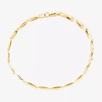 Womens 10K Gold 7.25 Inch Link Bracelet