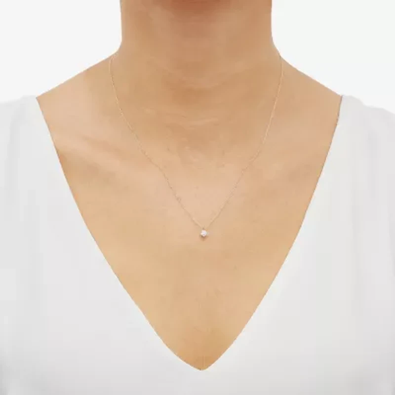 Girls Natural White Diamond 14K Gold Round 2-pc. Jewelry Set