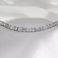 Diamonart Womens Cubic Zirconia Sterling Silver 7.25 Inch Tennis Bracelet