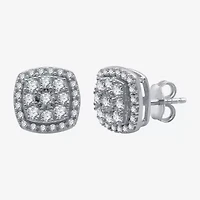 1 CT. T.W. Natural White Diamond Sterling Silver 11.1mm Stud Earrings