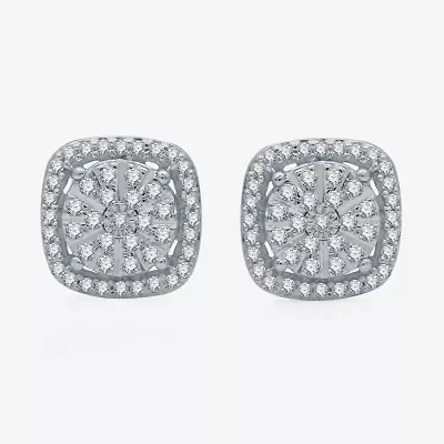 (H-I / I1) 1/3 CT. T.W. Lab Grown White Diamond Sterling Silver 9.1mm Stud Earrings