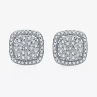 (H-I / I1) 1/3 CT. T.W. Lab Grown White Diamond Sterling Silver 9.1mm Stud Earrings