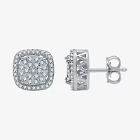 (H-I / I1) 1/3 CT. T.W. Lab Grown White Diamond Sterling Silver 9.1mm Stud Earrings