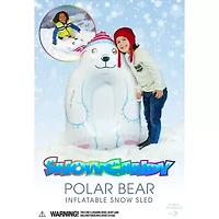 Pool Candy Polar Bear Inflatable Kids Snow Sled