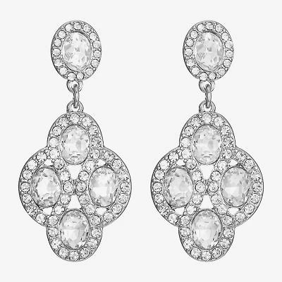 Monet Jewelry Timeless Silver Tone Womens Glass Hypoallergenic Drop Earrings