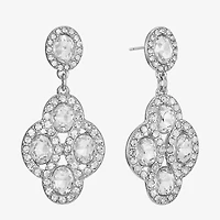 Monet Jewelry Timeless Silver Tone Womens Glass Hypoallergenic Drop Earrings