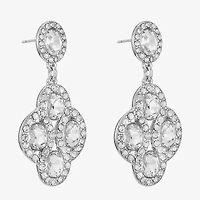 Monet Jewelry Timeless Silver Tone Womens Glass Hypoallergenic Drop Earrings
