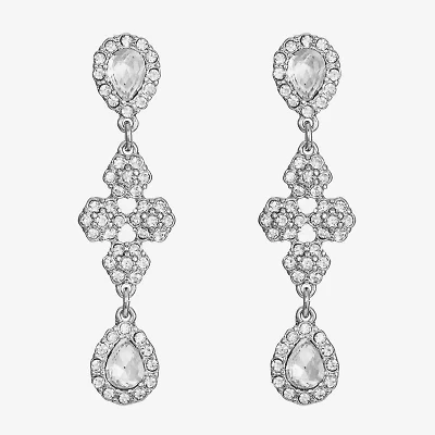 Monet Jewelry Timeless Silver Tone Womens Glass Hypoallergenic Drop Earrings
