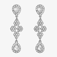 Monet Jewelry Timeless Silver Tone Womens Glass Hypoallergenic Drop Earrings