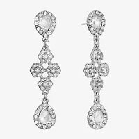 Monet Jewelry Timeless Silver Tone Womens Glass Hypoallergenic Drop Earrings