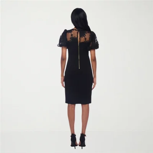 Premier Amour Womens Off The Shoulder Short Sleeve Velvet Sheath Dress |  MainPlace Mall