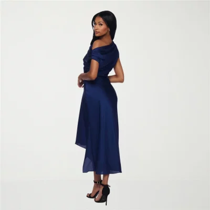 Premier Amour Womens Sleeveless Midi Fit + Flare Dress