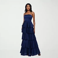 B. Smart Womens Juniors Sleeveless Satin A-Line Dress