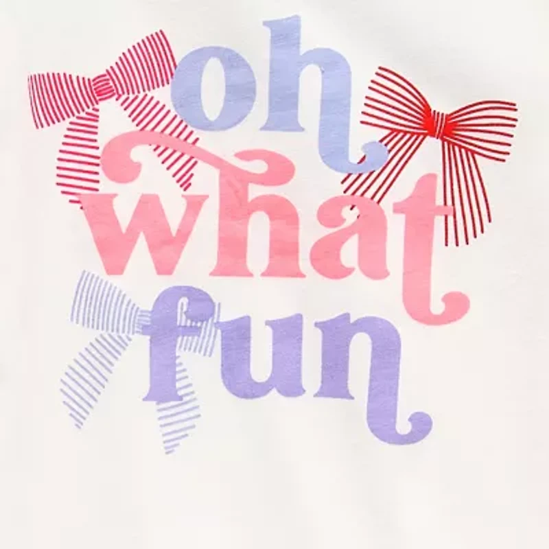 Okie Dokie Toddler & Little Girls Round Neck Long Sleeve Regular Fit 2-pc. Graphic T-Shirt