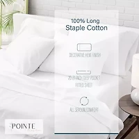 Pointehaven Long Staple Cotton Hem Stitch Deep Pocket Oversized 525tc Sheet Set