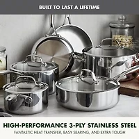 GreenPan Valencia Pro Stainless Steel Uncoated 10-pc. Cookware Set