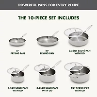 GreenPan Valencia Pro Stainless Steel Uncoated 10-pc. Cookware Set