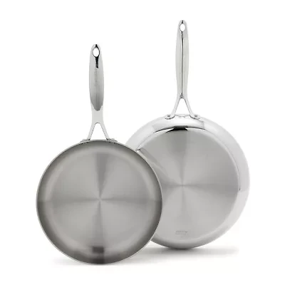GreenPan Valencia Pro Stainless Steel Uncoated 2-Piece Frypan Set