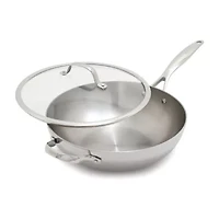 GreenPan Valencia Pro Stainless Steel Uncoated 12” Wok with Lid