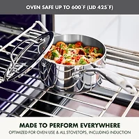 GreenPan Valencia Pro Stainless Steel Uncoated 1.6-qt. Saucepan with Lid