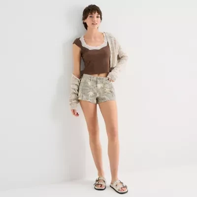 Arizona Womens Low Rise Juniors Denim Short