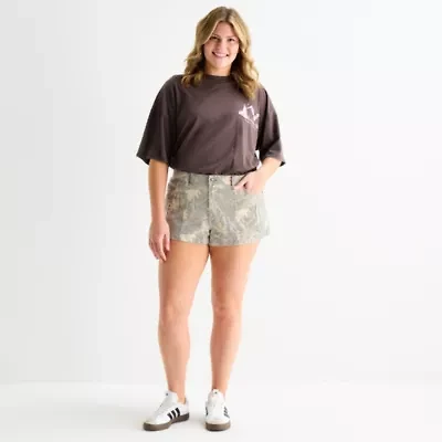 Arizona Womens Low Rise Juniors Plus Denim Short
