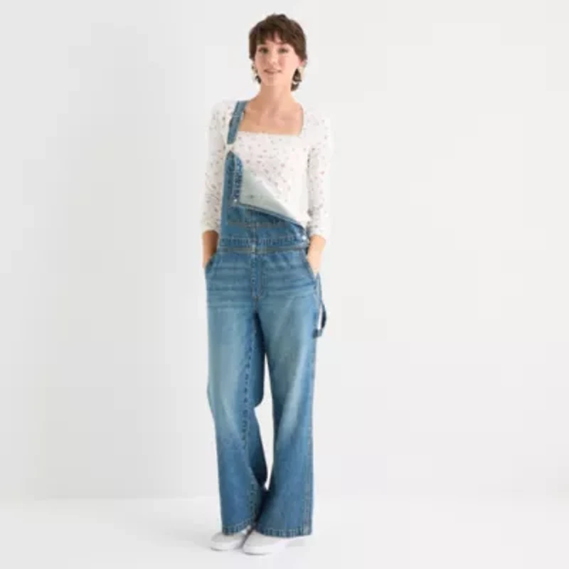 Arizona Sleeveless Womens Overalls Juniors