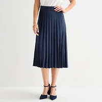 Liz Claiborne Womens Midi Pleated Skirt