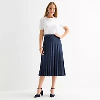 Liz Claiborne Womens Midi Pleated Skirt