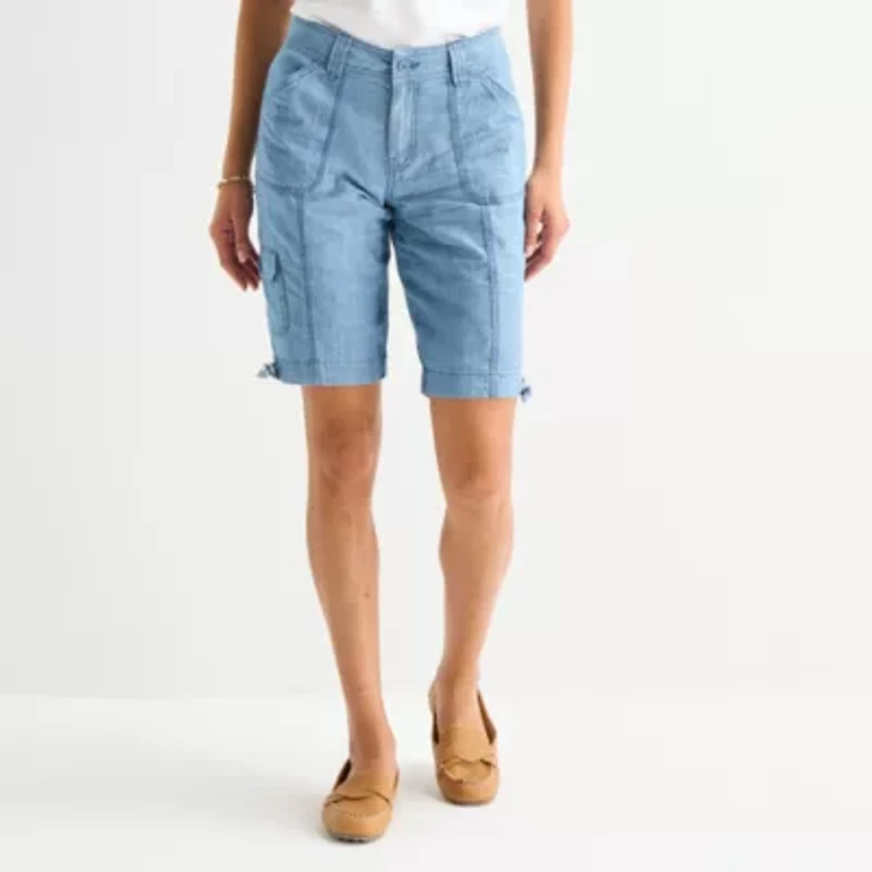St. John's Bay Womens 11" Mid Rise Bermuda Short