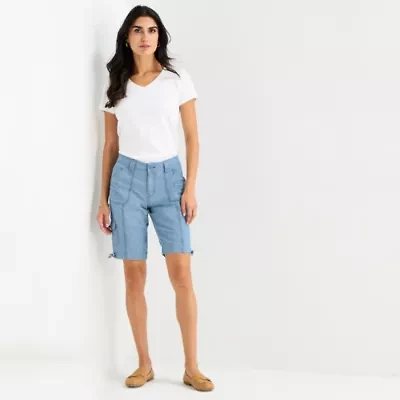 St. John's Bay Womens 11" Mid Rise Bermuda Short