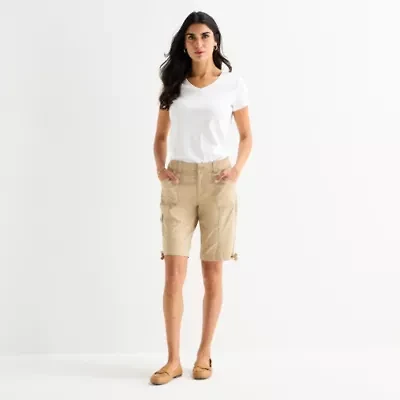 St. John's Bay Womens 11" Mid Rise Bermuda Short
