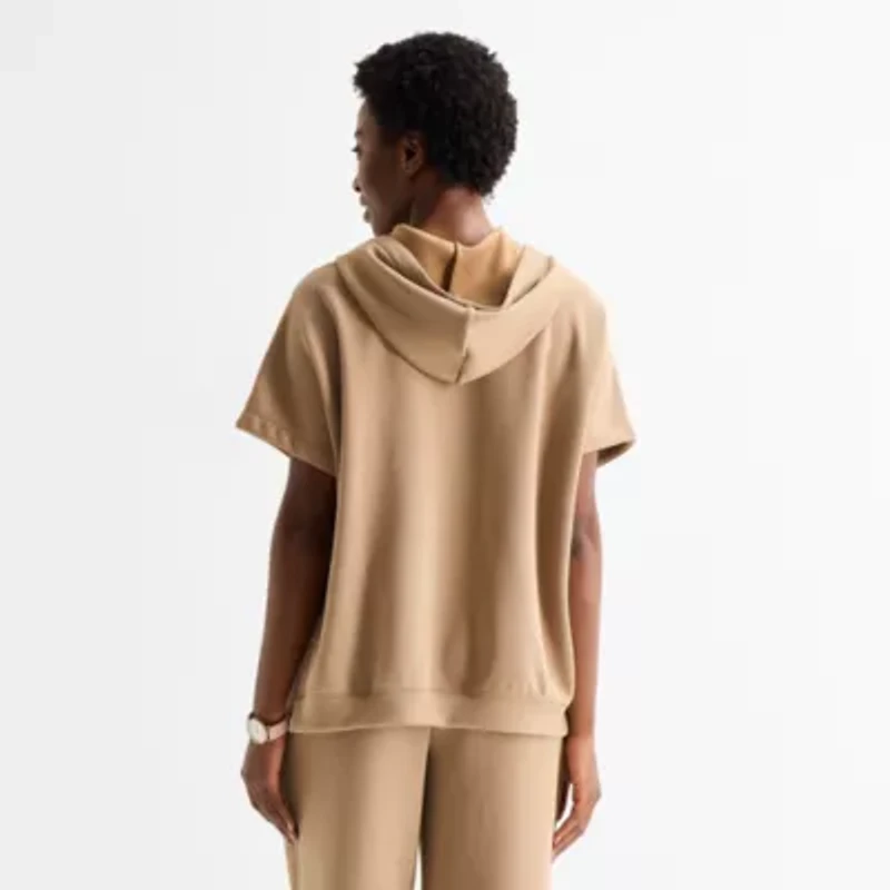 Stylus Womens Short Sleeve Hoodie