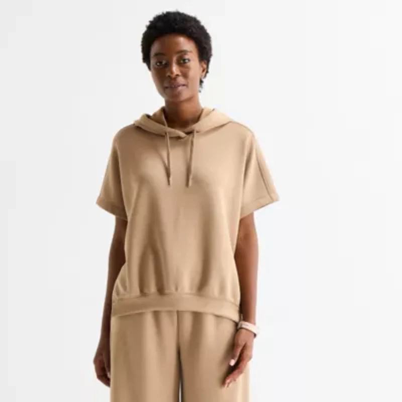 Stylus Womens Short Sleeve Hoodie