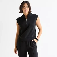 Stylus Womens Sleeveless Quarter-Zip Pullover