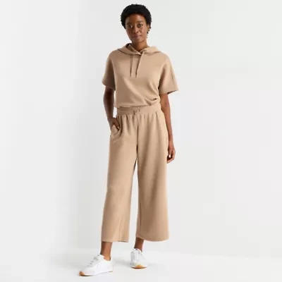 Stylus Womens Wide Leg High Rise Cropped Pant