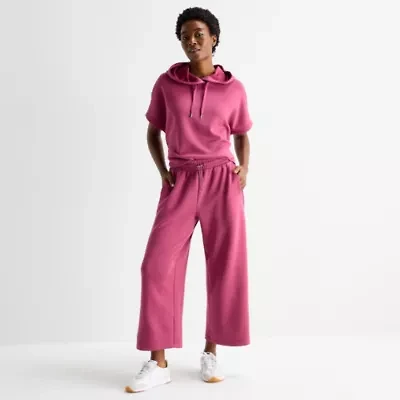 Stylus Womens Wide Leg High Rise Cropped Pant