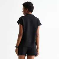 Stylus Womens Mock Neck Short Sleeve T-Shirt