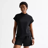 Stylus Womens Mock Neck Short Sleeve T-Shirt