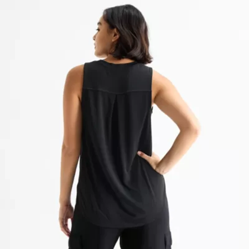 Stylus Womens Crew Neck Sleeveless Tank Top