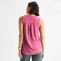 Stylus Womens Crew Neck Sleeveless Tank Top