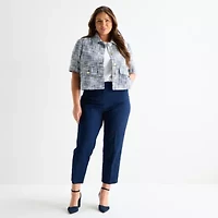 Liz Claiborne Womens Plus Short Sleeve Blouse