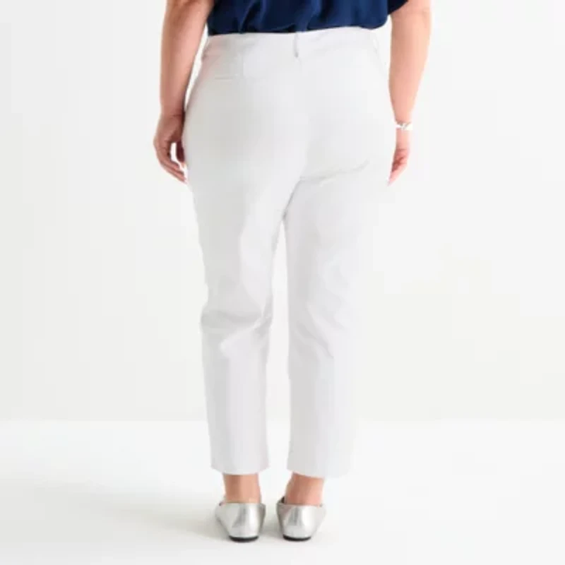 Liz Claiborne Emma Womens Plus Slim Mid Rise Ankle Pant