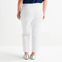 Liz Claiborne Emma Womens Plus Slim Mid Rise Ankle Pant