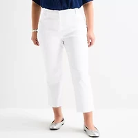 Liz Claiborne Emma Womens Plus Slim Mid Rise Ankle Pant