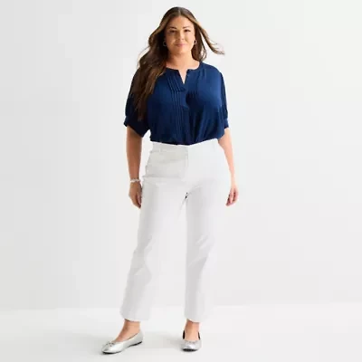 Liz Claiborne Emma Womens Plus Slim Mid Rise Ankle Pant