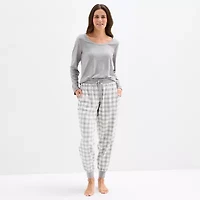Sleep Chic Jogger Womens Flannel Pajama Pants