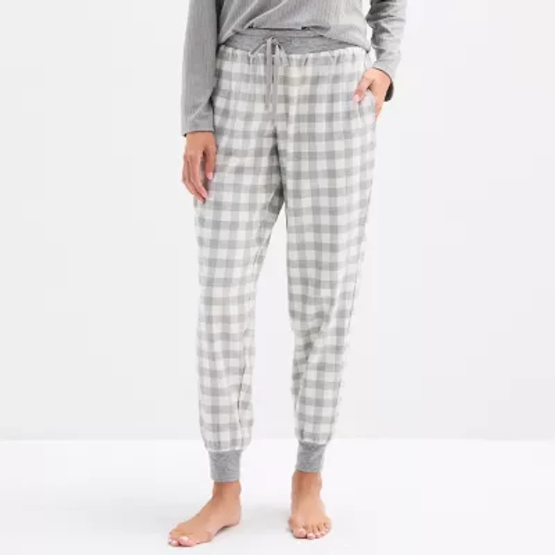 Sleep Chic Jogger Womens Flannel Pajama Pants