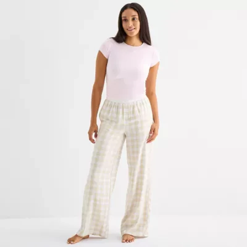 Arizona Body Womens Flannel Juniors Pajama Pants