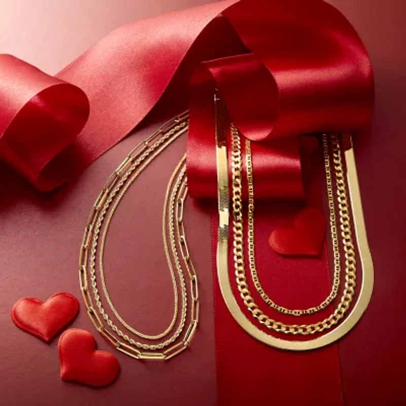 14K Gold 16 - 30 Inch Semi-Solid Sparkle Rope Chain Necklace